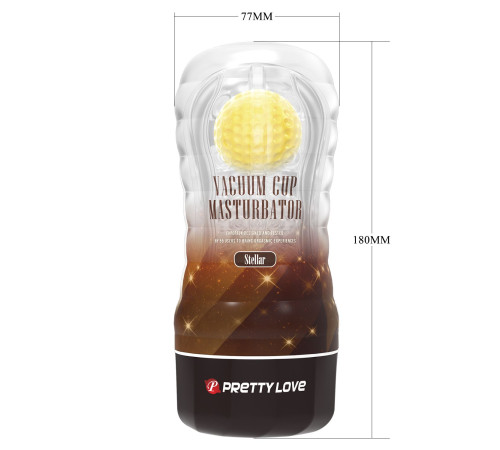 Прозрачный текстурированный мастурбатор Vacuum Cup Masturbator Stellar
