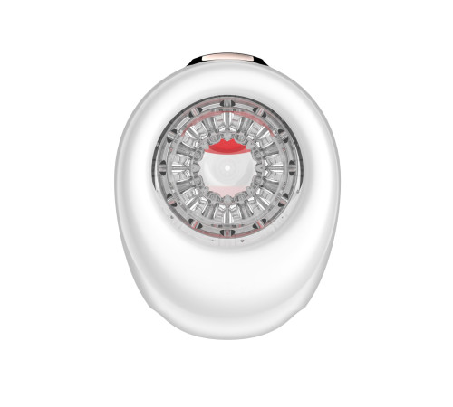 Белый мастурбатор с язычком и возвратно-поступательными движениями