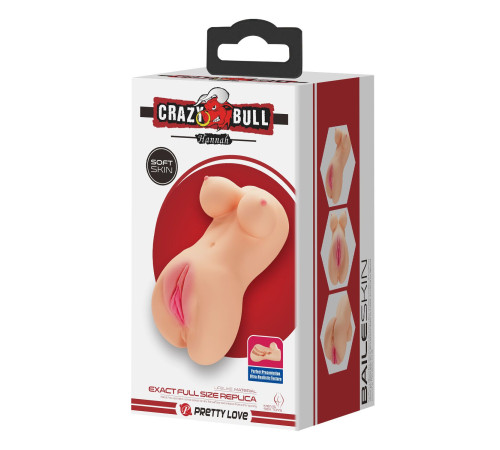 Телесный мастурбатор мини-торс Hannah