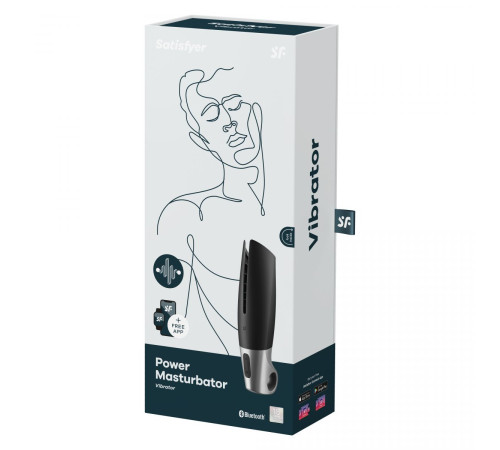 Черный мастурбатор с вибрацией Power Masturbator