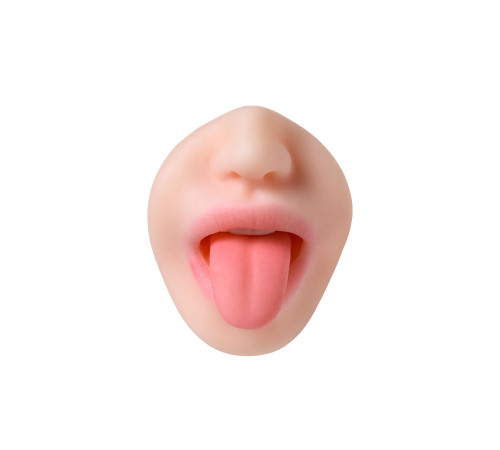 Телесный двусторонний мастурбатор Fruity Tongue - ротик и вагина