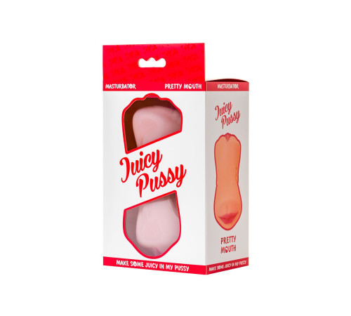 Телесный двусторонний мастурбатор Pretty Mouth - ротик и вагина