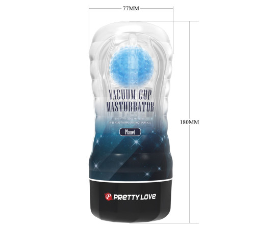 Прозрачный текстурированный мастурбатор Vacuum Cup Masturbator Planet