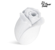 Белый нереалистичный мастурбатор в форме бутона цветка White Rose