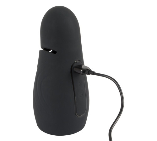 Черный силиконовый вибромастурбатор с нагревом Masturbator with 2 Functions Черный силиконовый вибромастурбатор с нагревом Masturbator with 2 Functions