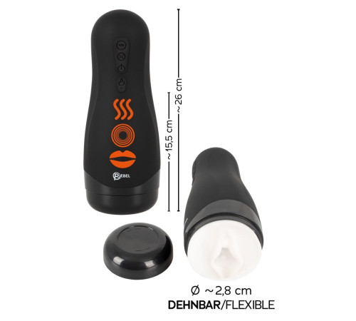 Черный вибромастурбатор с подогревом Masturbator with 3 Functions