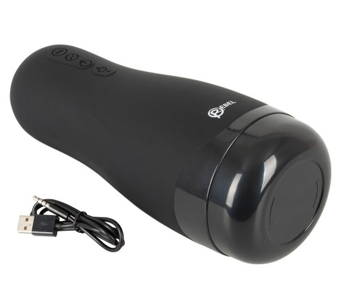 Черный вибромастурбатор с подогревом Masturbator with 3 Functions