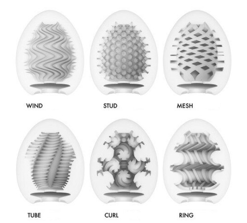 Набор из 6 мастурбаторов Tenga EGG IV с различным рельефом