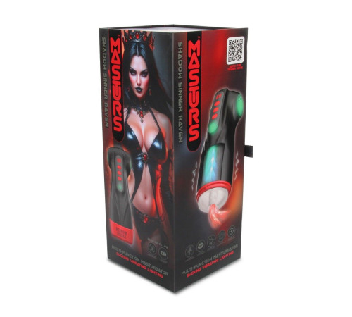 Интерактивный мастурбатор Raven с вакуумом, вибрацией и подсветкой