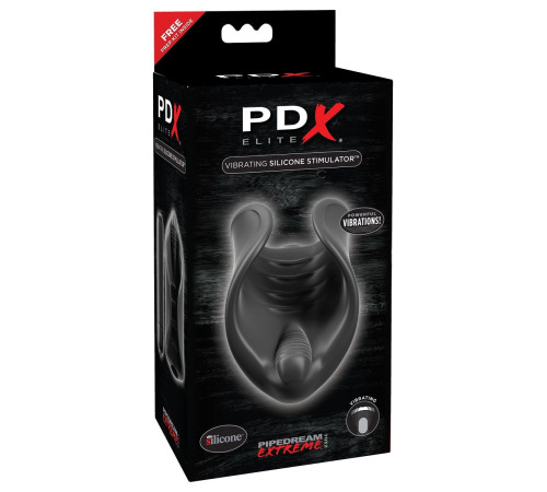 Чёрный мастурбатор Vibrating Silicone Stimulator с вибрацией