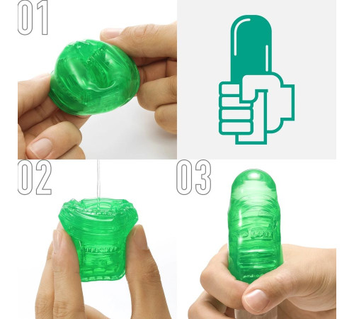 Зеленый мастурбатор-стимулятор Tenga Uni Emerald Зеленый мастурбатор-стимулятор Tenga Uni Emerald