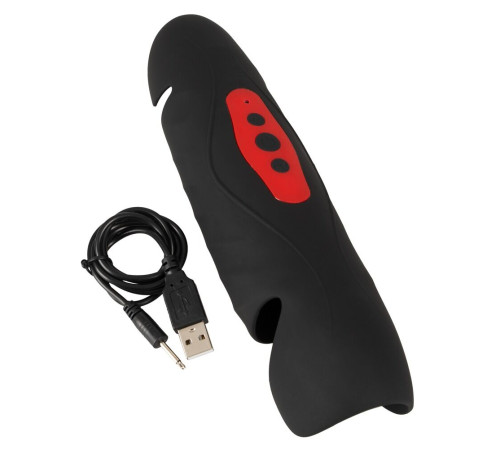 Черный вибромастурбатор с трехточечной стимуляцией Penis Trainer with 3 Point Stimulation