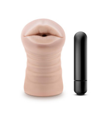 Телесный мастурбатор-ротик Nicole Vibrating Masturbator