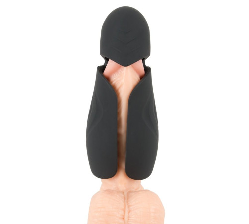 Черный силиконовый вибромастурбатор с нагревом Masturbator with 2 Functions Черный силиконовый вибромастурбатор с нагревом Masturbator with 2 Functions