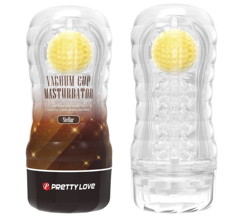 Прозрачный текстурированный мастурбатор Vacuum Cup Masturbator Stellar