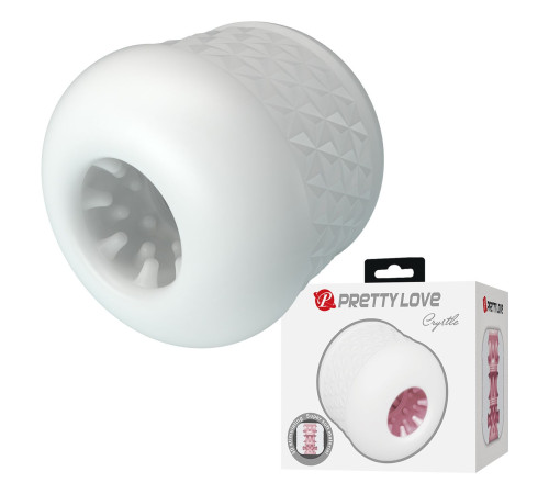 Белый сквозной мастурбатор Crystle