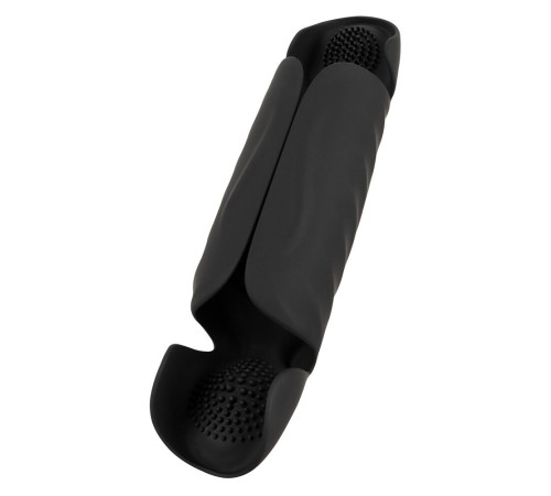 Черный вибромастурбатор с трехточечной стимуляцией Penis Trainer with 3 Point Stimulation