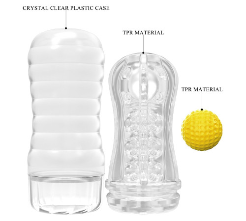 Прозрачный текстурированный мастурбатор Vacuum Cup Masturbator Stellar