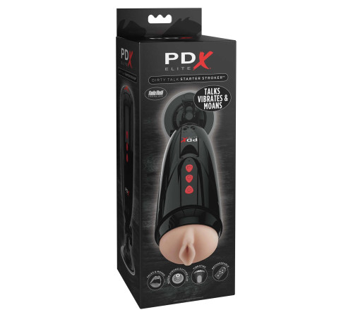 Мастурбатор-вагина с вибрацией Dirty Talk Starter Stroker
