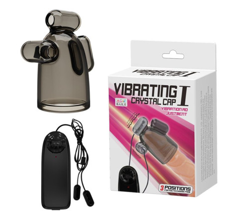 Дымчатая насадка-мастурбатор с вибрацией Vibrating Crystal Cap I