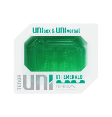 Зеленый мастурбатор-стимулятор Tenga Uni Emerald