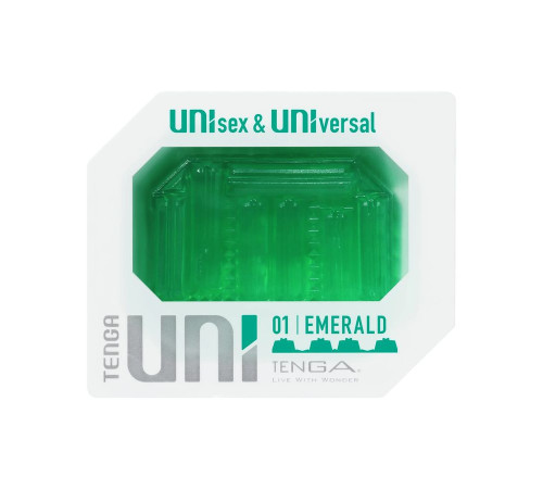 Зеленый мастурбатор-стимулятор Tenga Uni Emerald Зеленый мастурбатор-стимулятор Tenga Uni Emerald