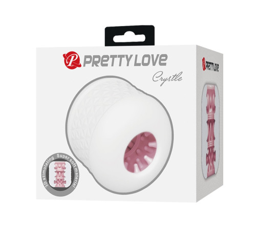 Белый сквозной мастурбатор Crystle