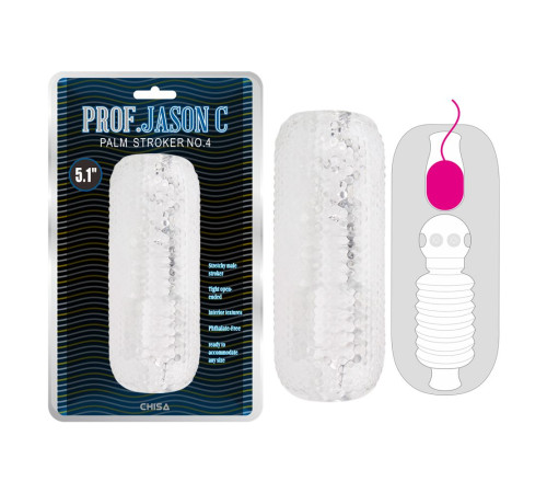 Прозрачный текстурированный мастурбатор Palm Stroker No.4