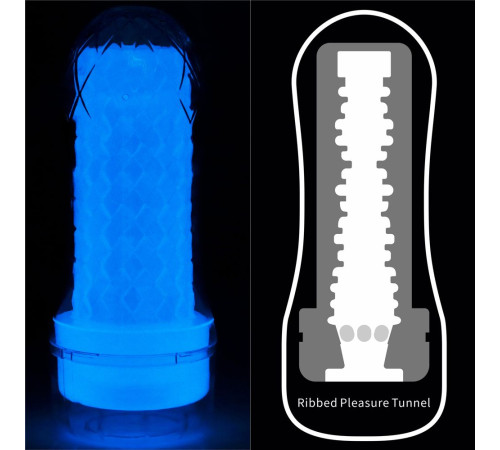 Светящийся в темноте мастурбатор Lumino Play Masturbator Ribbed