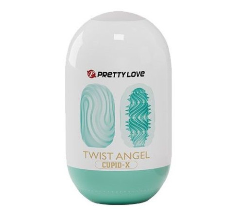 Бирюзовый мастурбатор-яйцо Twist Angel
