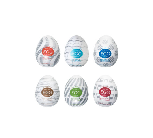 Набор из 6 мастурбаторов Tenga EGG III с различным рельефом
