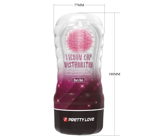 Прозрачный текстурированный мастурбатор Vacuum Cup Masturbator Black Hole