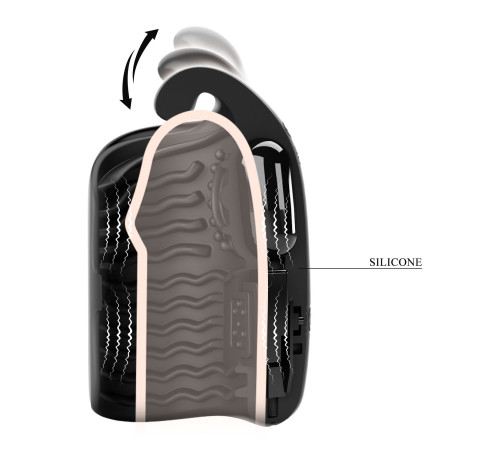 Черный мастурбатор с вибростимуляцией головки Black Glans Trainer