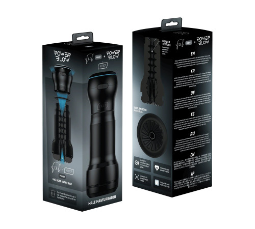 Ченый мастурбатор с интерактивная насадкой PowerBlow   Feel Pocket Stroker