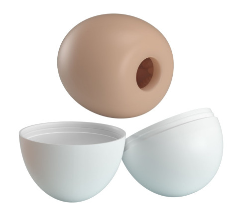 Бежевый мастурбатор-яйцо Pleasure Egg II