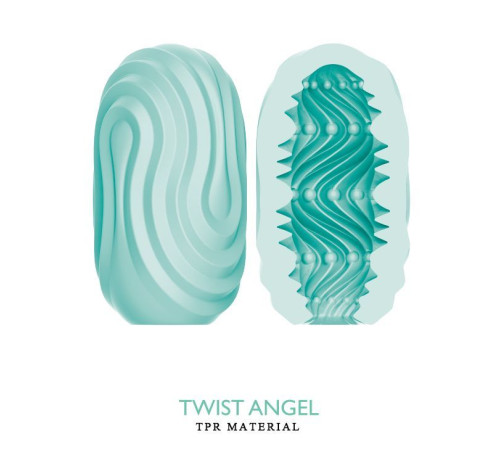 Бирюзовый мастурбатор-яйцо Twist Angel