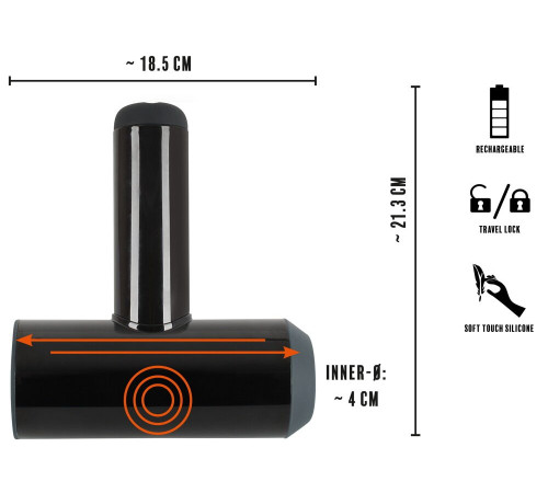Черный мастурбатор с удобной ручкой Masturbator with 2 Functions