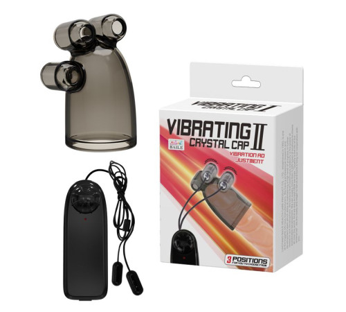 Дымчатая насадка-мастурбатор с вибрацией Vibrating Crystal Cap II Дымчатая насадка-мастурбатор с вибрацией Vibrating Crystal Cap II
