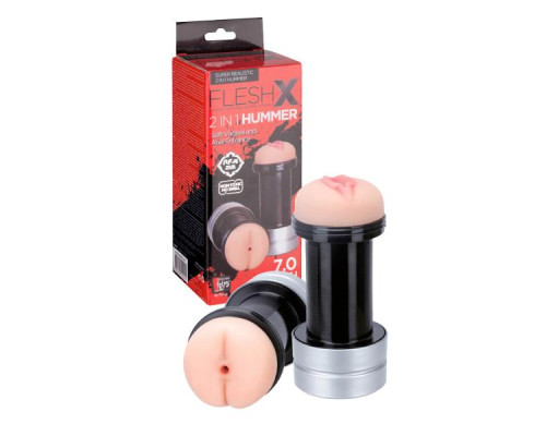 Заказать Мастурбатор 2-в-1 REALSTUFF 2 IN 1 HUMMER ANUS   VAGINA: вагина и анус