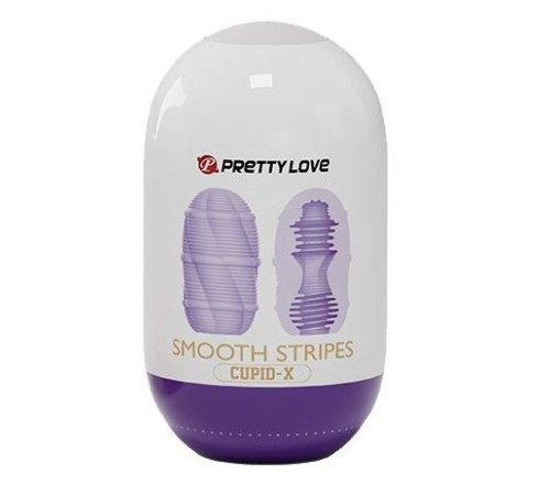 Сиреневый мастурбатор-яйцо Smooth Stripes