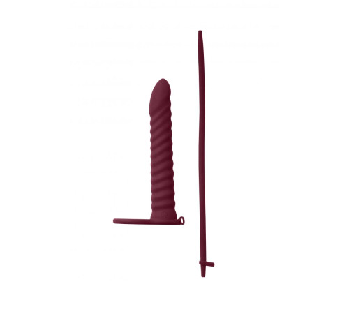 Бордовая вибронасадка для двойного проникновения Rori - 17 см.