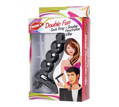 Насадка для двойного проникновения Double Fun Cock Ring with Double Penetration Vibe