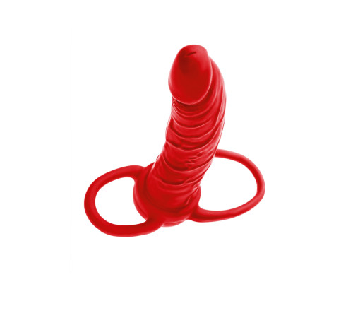 Красная насадка на пенис для двойного проникновения Black Red - 16,5 см. Красная насадка на пенис для двойного проникновения Black Red - 16,5 см.