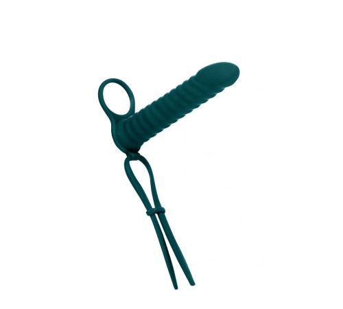 Зеленая вибронасадка для двойного проникновения Rori - 17 см.