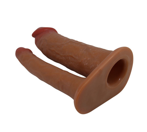 Реалистичная полая насадка на член для двойного проникновения Yairon - 17,5 см.