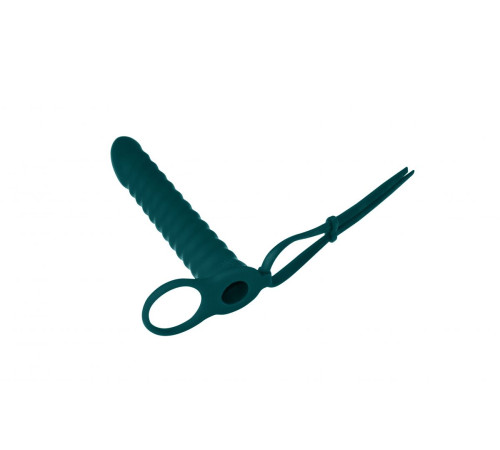 Зеленая вибронасадка для двойного проникновения Rori - 17 см.