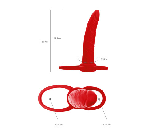 Красная насадка на пенис для двойного проникновения Black Red - 16,5 см. Красная насадка на пенис для двойного проникновения Black Red - 16,5 см.
