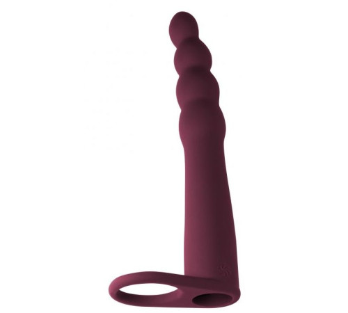 Бордовая вибронасадка для двойного проникновения Bramble - 16,5 см.