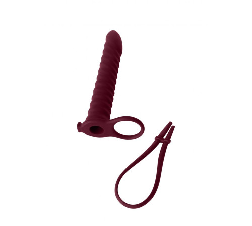 Бордовая вибронасадка для двойного проникновения Rori - 17 см.