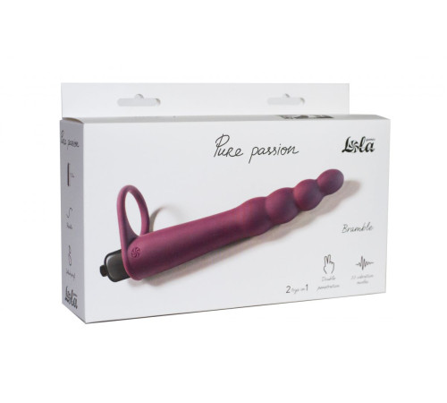 Бордовая вибронасадка для двойного проникновения Bramble - 16,5 см.